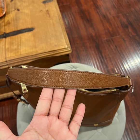 Lauren Ralph Lauren $498 Pebble Leather Doublr Zip  Hobo Shoulder Bag - Picture 13 of 17